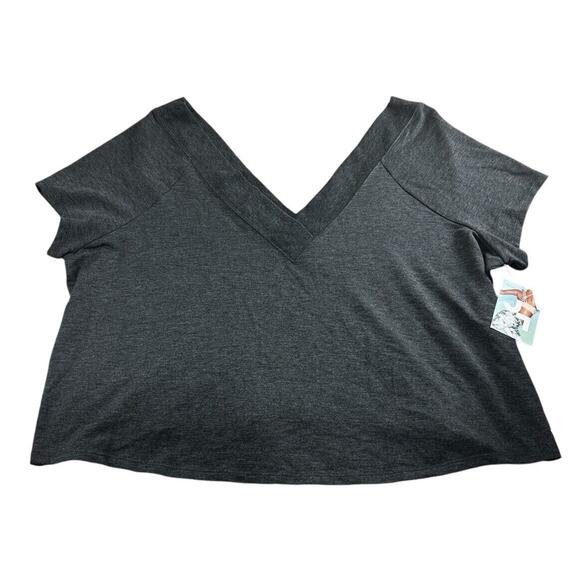 NWT JoyLab Charcoal V-Neck Blouse - Picture 6 of 6
